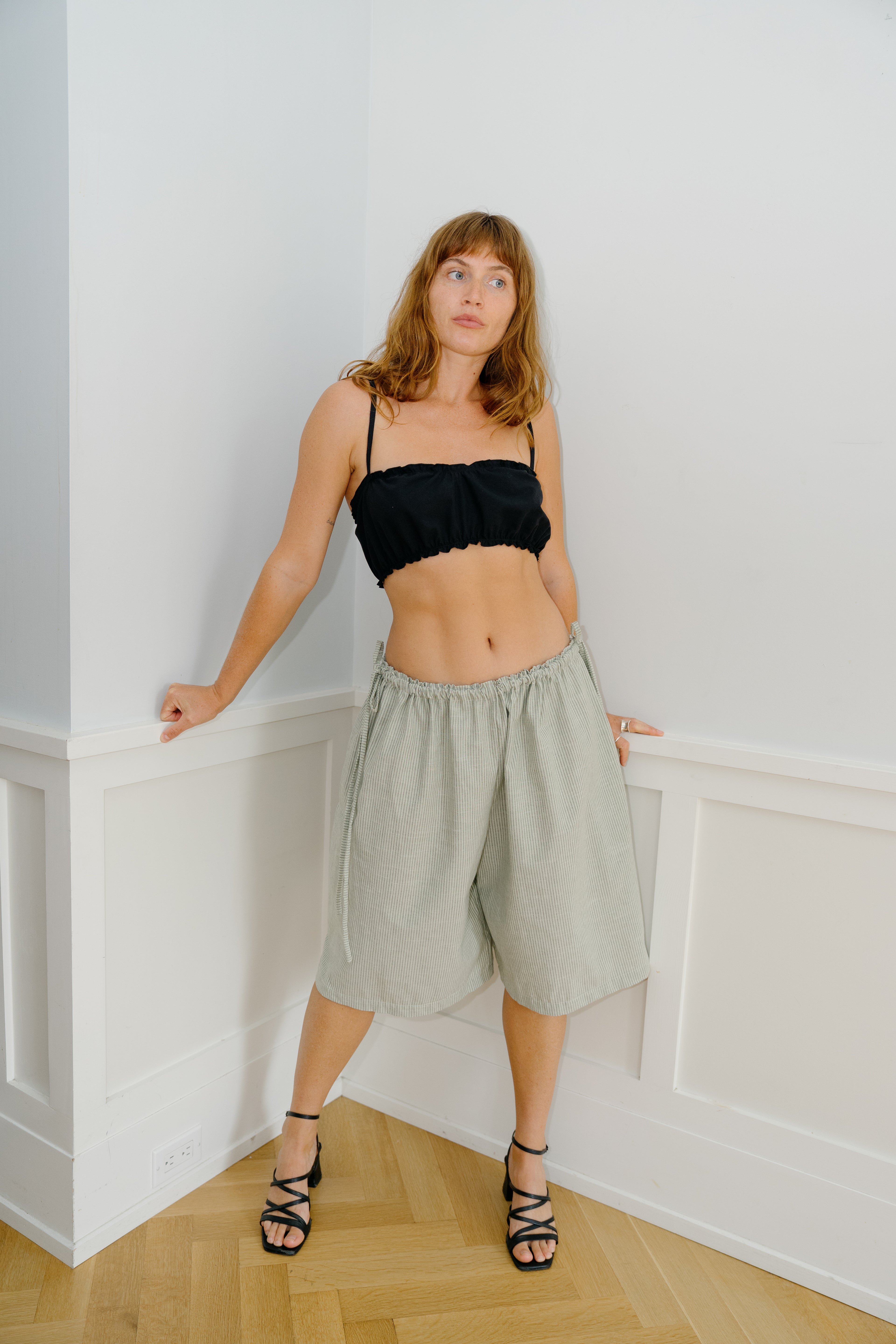 July Short - Green Stripe