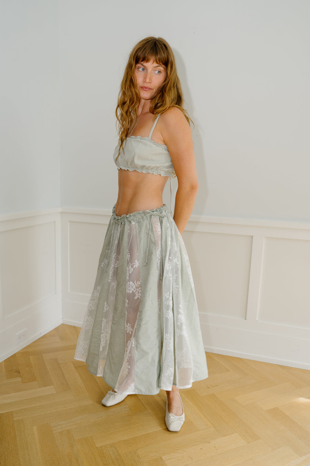Gaudi Skirt - Green Stripe