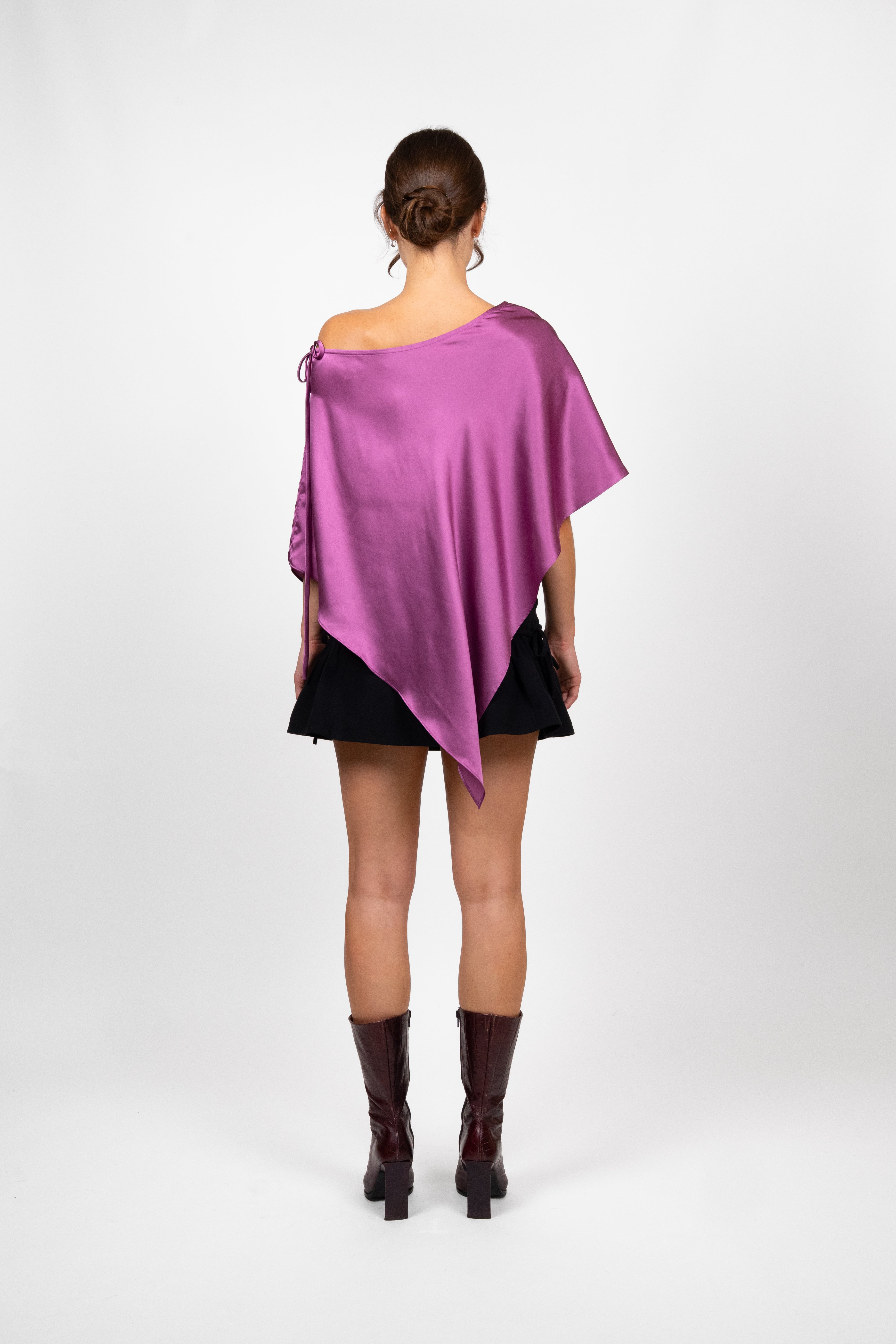 Silk Poncho - Magenta