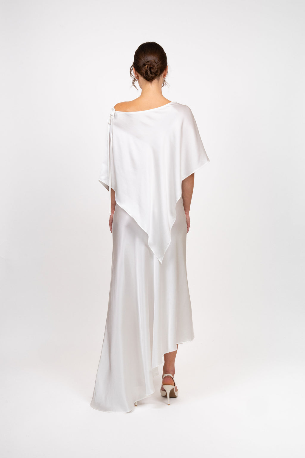 Silk Poncho - Pearl